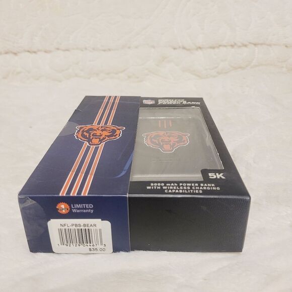 NFL Chicago Bears Wireless Charging Power Bank 5K mAh 10 Watt Suction Cups New - Picture 9 of 10